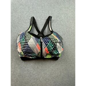 Victoria Sport Knockout Front Close Sport Bra 34DDD Geometric Print High Impact